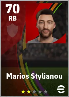 Marios Stylianou eFootball 2026 player card — 70 OVR RB