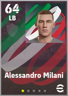 Alessandro Milani eFootball 2026 player card — 64 OVR LB