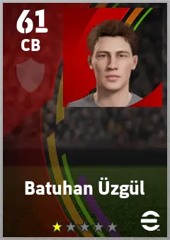 Batuhan Uzgul eFootball 2026 player card — 61 OVR CB
