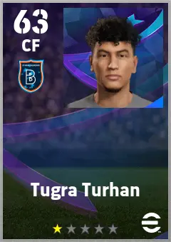 Tugra Turhan eFootball 2026 player card — 63 OVR CF