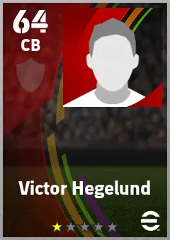 Victor Hegelund eFootball 2026 player card — 64 OVR CB