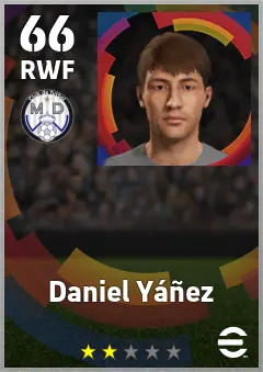 Daniel Yanez eFootball 2026 player card — 66 OVR RWF
