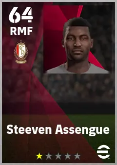 Steeven Assengue eFootball 2026 player card — 64 OVR RMF