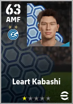 Leart Kabashi eFootball 2026 player card — 63 OVR AMF