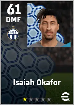 Isaiah Okafor eFootball 2026 player card — 61 OVR DMF