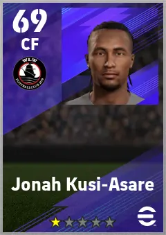 Jonah Kusi-Asare eFootball 2026 player card — 69 OVR CF