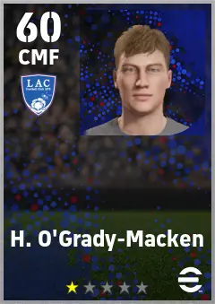 H. O Grady-Macken eFootball 2026 player card — 60 OVR CMF