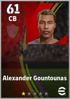 Alexander Gountounas eFootball 2026 player card — 61 OVR CB