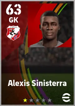 Alexis Sinisterra eFootball 2026 player card — 63 OVR GK