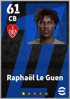 Raphael Le Guen eFootball 2026 player card — 61 OVR CB