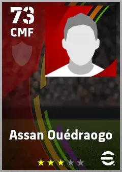 Assan Ouedraogo eFootball 2026 player card — 73 OVR CMF