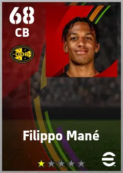 Filippo Mane eFootball 2026 player card — 68 OVR CB