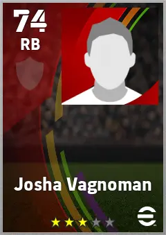 Josha Vagnoman eFootball 2026 player card — 74 OVR RB