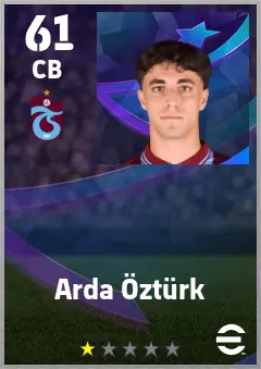 Arda Ozturk eFootball 2026 player card — 61 OVR CB