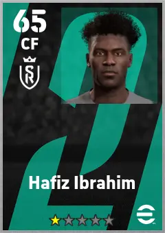 Hafiz Ibrahim eFootball 2026 player card — 65 OVR CF