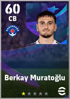 Berkay Muratoglu eFootball 2026 player card — 60 OVR CB
