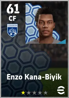 Enzo Kana-Biyik eFootball 2026 player card — 61 OVR CF