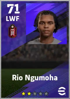 Rio Ngumoha eFootball 2026 player card — 71 OVR LWF