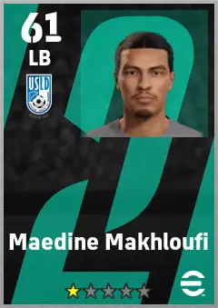 Maedine Makhloufi eFootball 2026 player card — 61 OVR LB