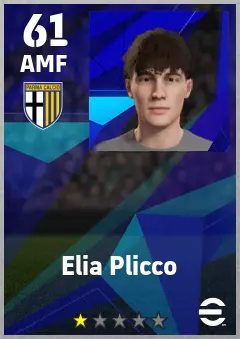 Elia Plicco eFootball 2026 player card — 61 OVR AMF