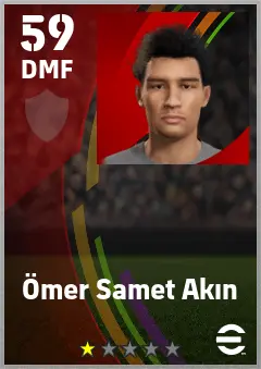 Omer Samet Akin eFootball 2026 player card — 59 OVR DMF