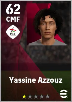 Yassine Azzouz eFootball 2026 player card — 62 OVR CMF