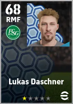 Lukas Daschner eFootball 2026 player card — 68 OVR RMF