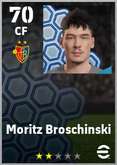 Moritz Broschinski eFootball 2026 player card — 70 OVR CF