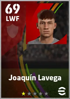 Joaquin Lavega eFootball 2026 player card — 69 OVR LWF