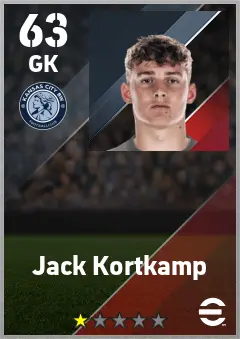 Jack Kortkamp eFootball 2026 player card — 63 OVR GK