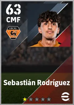 Sebastian Rodriguez eFootball 2026 player card — 63 OVR CMF