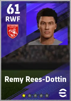 Remy Rees-Dottin eFootball 2026 player card — 61 OVR RWF