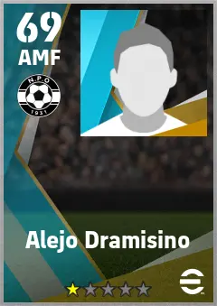 Alejo Dramisino eFootball 2026 player card — 69 OVR AMF