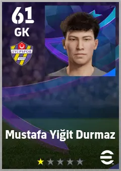 Mustafa Yigit Durmaz eFootball 2026 player card — 61 OVR GK