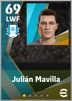 Julian Mavilla eFootball 2026 player card — 69 OVR LWF