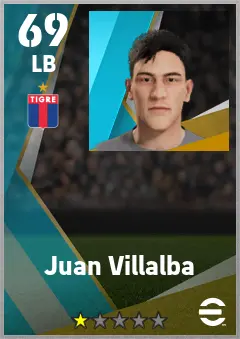 Juan Villalba eFootball 2026 player card — 69 OVR LB