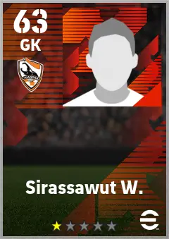 Sirassawut W. eFootball 2026 player card — 63 OVR GK