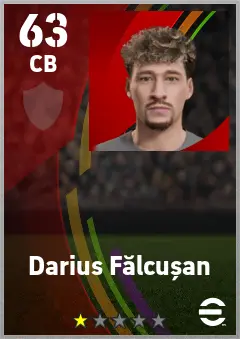 Darius Falcusan eFootball 2026 player card — 63 OVR CB