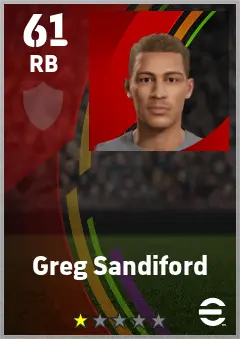 Greg Sandiford eFootball 2026 player card — 61 OVR RB
