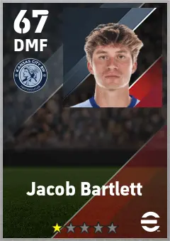 Jacob Bartlett eFootball 2026 player card — 67 OVR DMF