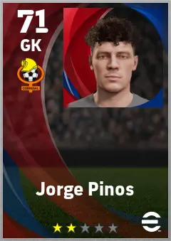 Jorge Pinos eFootball 2026 player card — 71 OVR GK