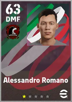 Alessandro Romano eFootball 2026 player card — 63 OVR DMF
