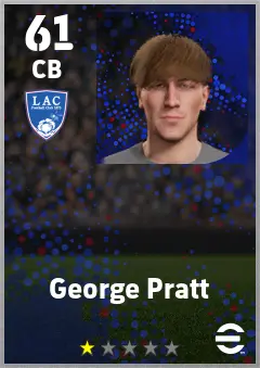 George Pratt eFootball 2026 player card — 61 OVR CB