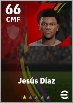 Jesus Diaz eFootball 2026 player card — 66 OVR CMF