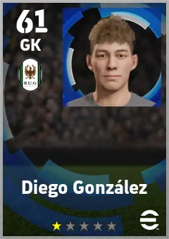 Diego Gonzalez eFootball 2026 player card — 61 OVR GK