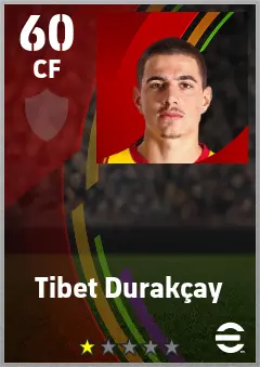 Tibet Durakcay eFootball 2026 player card — 60 OVR CF