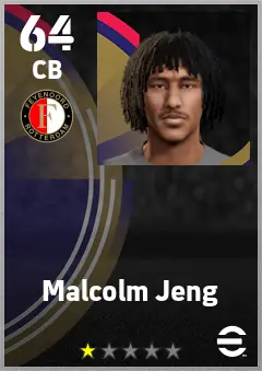 Malcolm Jeng eFootball 2026 player card — 64 OVR CB
