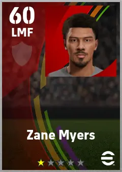 Zane Myers eFootball 2026 player card — 60 OVR LMF