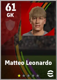 Matteo Leonardo eFootball 2026 player card — 61 OVR GK