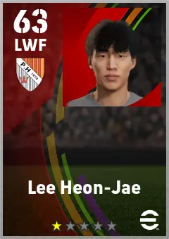 Lee Heon-Jae eFootball 2026 player card — 63 OVR LWF